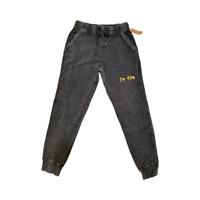 I'm fine. - Vintage Black Joggers